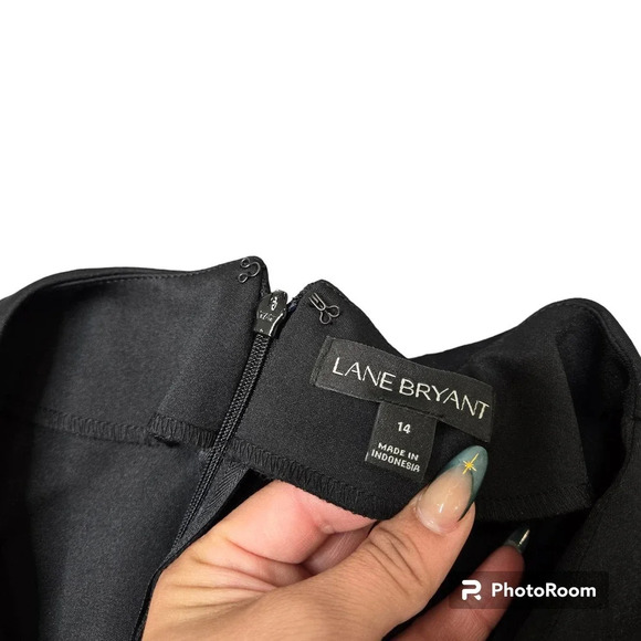 Lane Bryant Black Fluted Ruffle Sheath Dress - Picture 4 of 7